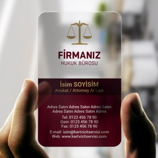Avukat Şeffaf Kartvizit